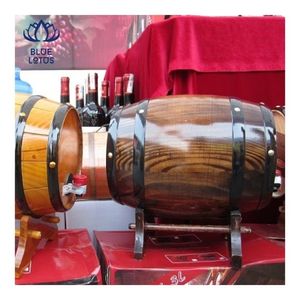 Baril à vin en bois de haute qualité, conteneur de stockage de boissons en bois massif pour l'âge du vin et la décoration intérieure vintage - Product Image 2