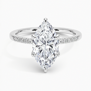 Anillo BOJ 054 con Corte Marquise, Plata 925, Viviana, Moissanita con Cobertura de un Cuarto, Certificado GRA, 2ct D, Anillo de Aniversario de Bodas - Product Image 1