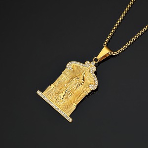 Collar de Acero Inoxidable Chapado en Oro de 18K con Colgante de Zirconia Personalizado Estilo Hip Hop para Venta al por Mayor - Product Image 2
