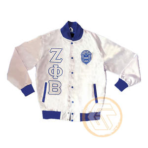 Veste universitaire Zeta Phi Beta personnalisée de haute qualité, respirante, en satin, avec lettres brodées, vêtements de sororité pour femmes, en soie - Product Image 4