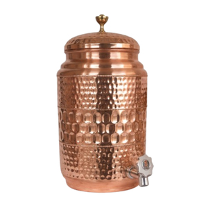 Premium Pure Copper Hammered Water Dispenser With Leakproof Tap Handcrafted Ayurvedic Water Storage Tank For Healthy Hydration - Product Image 4