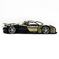 GULY 10626 1:8 Voiture de sport technique X Super Hypercar, briques de construction, 3728 pièces, plastique ABS, jouet à assembler DIY alimenté par batterie