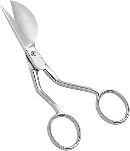 Tijeras con mango curvado doblemente plegado tipo pico de pato, aprobadas por ISO, para bordado, tela, arte y manualidades. - Product Image 1