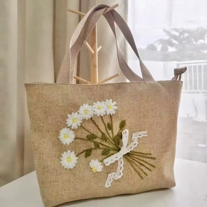 Natural Fiber Cotton <b>Medium</b> Casual Eco-Friendly Reusable Tote <b>Bag</b> for Shopping and Daily Use - Product Image 1