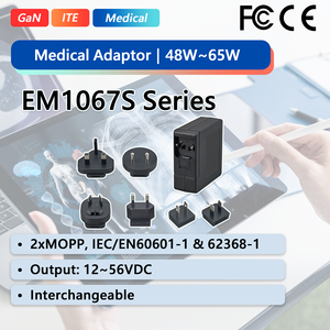 65W Medical Plug-in <b>Power</b> <b>Adapter</b> IEC60601 2xMOPP Level VI for Medical Equipment EM1067SJR - Product Image 1