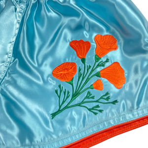 Pantalones Cortos de Kickboxing Plateados Satinados para Entrenamiento en Gimnasio, Pantalones Cortos de Muay Thai Casuales con Estampado Digital y Cintura Elástica - Product Image 3