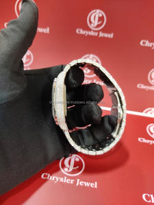 High Quality Luxury Fashion Handmade VVS Clarity Moissanite Diamond Watch Fully Iced <b>Wristwatch</b> Stainless Steel Square Amazing - Product Image 5