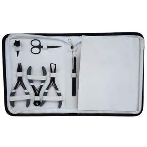 Kit complet d'outils professionnels en acier inoxydable pour extensions de cheveux : micro-perles, pince à bandes, coupe-bandes, crochet, peigne, aiguille, ciseaux - Product Image 4