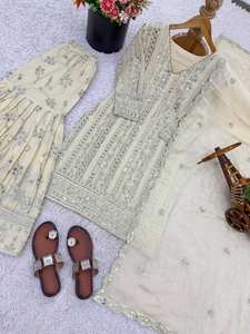 Traditional Indian Ethnic Designer <b>Dress</b> Collection <b>for</b> <b>Ladies</b> Heavy Embroidery Sharara Salwar/Palazzo <b>Suit</b> New Party Wear Look - Product Image 4