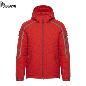 OEM Custom <b>Waterproof</b> Technical Jacket, Men Heavy Duty <b>Winter</b> <b>Coat</b> in Red with Reflective Piping and Hood - Product Image 1
