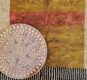 Alfombra de área marroquí de lana multicolor anudada a mano, ecológica, antideslizante, apta para mascotas, con patrón geométrico y pelo medio, para sala de estar o oración - Product Image 5