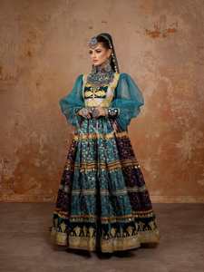 Vestido Tradicional Afgano Kuchi con Bordado a Mano, Estilo Línea A, para Mujer, Ideal para Bodas y Fiestas, Último Diseño Disponible en Oferta - Product Image 3