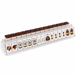 Coffret de jeu de Mahjong américain prêt à offrir, en acrylique de luxe, pour 4 joueurs, idéal pour les soirées jeux, ensemble de tuiles Mahjong pour Thanksgiving - Product Image 2