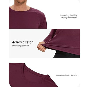 Chemises de protection solaire pour hommes, couleur unie, UV SPF UPF 50+, manches longues, anti-éruptions cutanées, imperméables, coupe-vent, respirantes, t-shirt de pêche - Product Image 5
