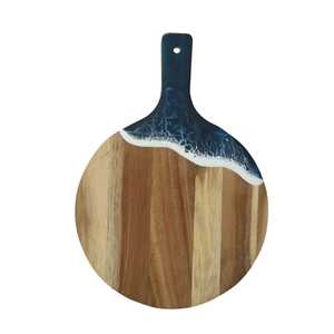 เขียงไม้ทรงกลมมีด้ามจับดีไซน์ลายเนื้อไม้ธรรมชาติ - Product Image 6
