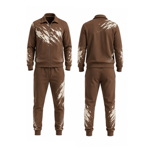 Ensemble de survêtement sportif pour hommes en gros, personnalisé, pour l'entraînement athlétique et la course, veste zippée et pantalon de jogging, fournisseur OEM ODM, usine sur mesure - Product Image 5