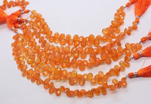 Cuentas de Cornalina Natural AAA, Forma de Pera Facetada, 6x8-7x10 mm, Cuentas de Piedra Preciosa de Cornalina, 8 Pulgadas, Cuentas de Cornalina Facetadas en Forma de Pera - Product Image 6