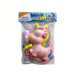 Pistola ad acqua a forma di unicorno in plastica per bambini con 2 serbatoi - Product Image 3