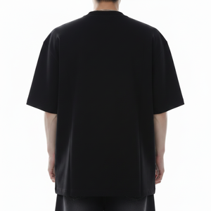 เสื้อยืดโอเวอร์ไซส์ผู้ชาย ผ้าฝ้าย ดีไซน์ซิปคู่ ป้ายโครเมียมแบบกำหนดเอง สไตล์สตรีทแวร์ฤดูร้อน ทรงหลวม ผ้าฝ้าย 100% - Product Image 4