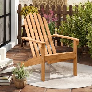 Sedia Adirondack da Esterno Resistente in Legno Massello di Acacia, Design Ergonomico e Stile Classico per Relax in Patio, Terrazza e Giardino - Product Image 2
