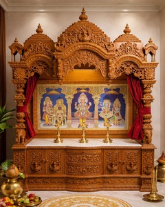 Premium Quality Teak Wood <b>Mandir</b> Manufacturer Deep Brown HandcarvedTemples Puja Unit With Storage Antique Home Shrine London - Product Image 2