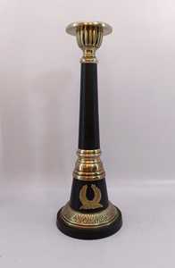 Candelabro de un solo poste de aluminio y piedra, con recubrimiento de polvo negro - Product Image 4