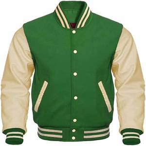 Veste universitaire personnalisée avec logo, manches en cuir, broderie, veste de baseball pour couple, veste pour homme - Product Image 1