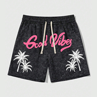 Shorts décontractés tendance pour hommes, impression DTG de haute qualité, motif lettres, tricotés, avec cordon de serrage central et poches, 100% coton, vente en gros