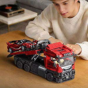 Kit de Construcción de Camión con Remolque 95002 MOC, Bloques de Construcción de Modelos de Autos y Camiones Deportivos 2 en 1, Adornos de Escritorio, Juguetes Educativos para Niños - Product Image 2