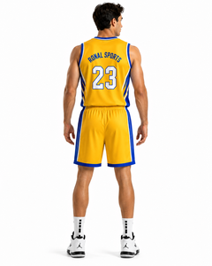 Ensemble d'uniformes de basketball personnalisés par sublimation, maillot et short de basketball pour hommes, respirant, séchage rapide, vêtements d'équipe, entraînement sportif - Product Image 4