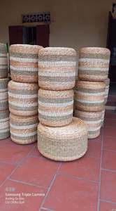 Pouf en jacinthe d'eau du Vietnam, tabouret en fibre naturelle tressée, pour repose-pieds, siège, décoration de chambre, salon et cadeaux - Product Image 4