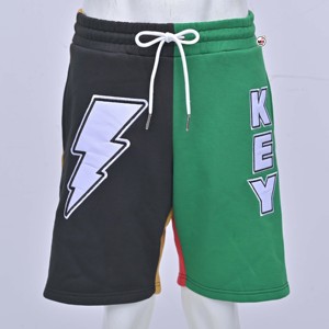 Pantalones Cortos Casuales para Hombre MRI GROUP, Cintura Media, con Cordón Ajustable, Verde y Negro, Logotipo con Letras en la Parte Delantera, 100% Algodón Felpa, Transpirables, de Secado Rápido - Product Image 1