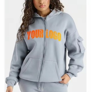 Sudaderas con Capucha para Mujer al por Mayor, Transpirables, Último Estilo, Color Sólido, Personalizadas con Bolsillos y Logotipo - Product Image 1