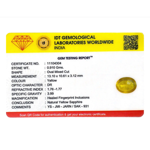 Loose 4.55 Carat Oval Cut Yellow Sapphire Gemstone for Fine Jewelry - Product Image 4