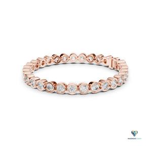 9.30 CT Rose <b>Gold</b> Round Lab Grown Diamond Bezel Set Tennis Bracelet in 14K <b>Solid</b> <b>Gold</b> - Product Image 4