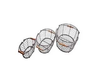 2 Tier Metal Wire <b>Egg</b> Holder Stand Wood Handle Countertop <b>Egg</b> <b>Storage</b> Organizer Rack Farmhouse Kitchenware <b>Storage</b> Display - Product Image 4