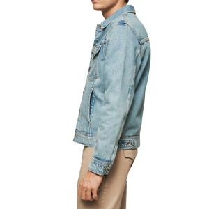 Veste en jean vintage pour homme, lavage doux, col classique, manches longues, décontractée, vente en gros - Product Image 6