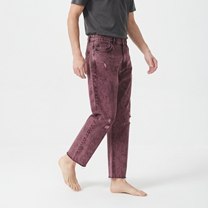 Jean en denim délavé vintage pour garçon, coupe décontractée, jambe ample, pantalon décontracté pour la mode urbaine moderne - Product Image 4
