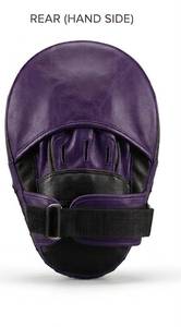 <b>Purple</b> PU Leather Boxing Focus Pad Punching Target with Handle Strap Reinforced Stitching for Kickboxing - Product Image 3
