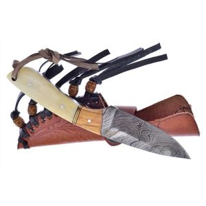 Couteaux à Découper en Acier Damas pour la Chasse, le Dressage sur le Terrain et la Préparation de la Viande, avec Motif de Lame Métallique Décoratif Superposé - Product Image 2