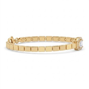 Pulsera Unisex de Diamantes Radiantes Naturales con Corte Marquesa y Racimo, Chapada en Oro de 14K, Certificada por IGI, Lujo para Novias, Color G, 26g - Product Image 4