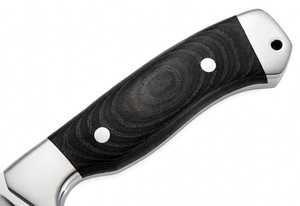 Couteau utilitaire extérieur en acier inoxydable fait main, manche en G10 noir, étui en cuir - Product Image 6