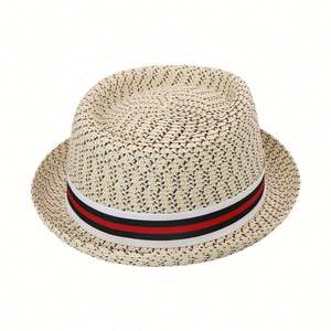 Sombrero de Paja de Colores Variados, Estilo Pork Pie, Fedora de Verano, en Oferta - Product Image 2