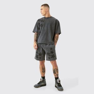 Conjunto de Camisetas Casuales para Hombre Index, Cuello Redondo, Color Azul Claro, Tejido de Algodón Transpirable, Diseño Personalizado de 2 Piezas, Conjunto de Camisetas de Verano - Product Image 4