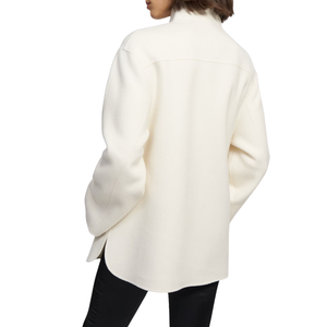 Manteau long en laine mélangée imperméable à col montant et boutons pour femme, manches longues, style décontracté et élégant, pour l'hiver, personnalisable avec logo OEM ODM, vente en gros - Product Image 2