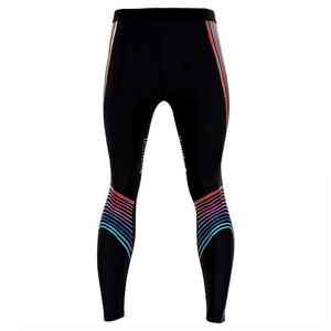 Men's Black Full Length Compression Pants Mid Waist Seamless Four-Way Stretch Anti-Bacterial Spandex <b>Yoga</b> <b>Leggings</b> - Product Image 2