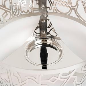 Plat à réchaud de luxe en acier inoxydable martelé avec découpe laser motif calligraphie arabe, avec support de couvercle suspendu, pour le Ramadan et comme cadeau - Product Image 6