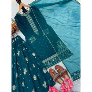 Ensemble haut et dupatta pour femmes, élégant pour les fêtes, avec un magnifique palazzo - Product Image 2