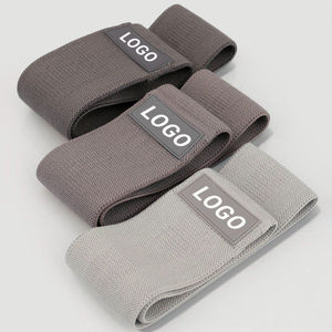 Bandes de résistance en tissu tissé gris, robustes, écologiques, avec patch logo, pour l'entraînement physique - Product Image 6