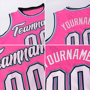 Maillot de basket rétro rose personnalisé avec nom et numéro, débardeur réversible pour hommes et enfants, 100% polyester TriPro - Product Image 3